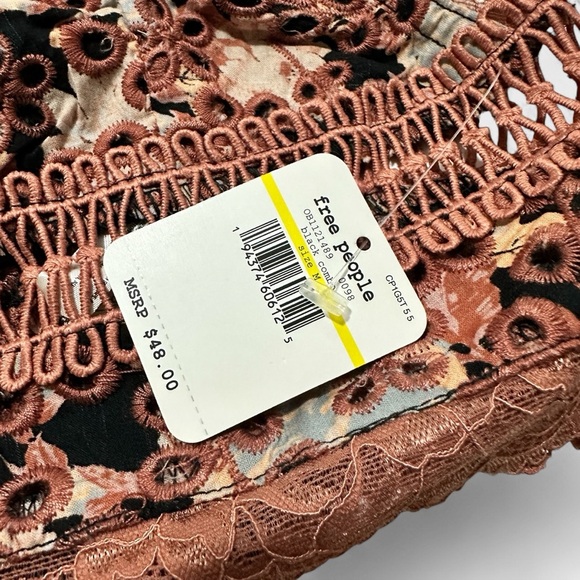 Free People Intimately Emma Soft Bra Women’s Medium Brown Embroidered Lace NWT - Picture 7 of 16